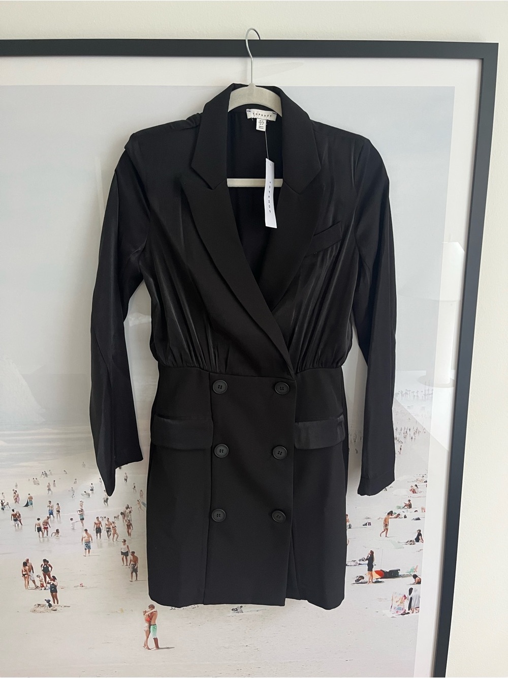Topshop Mixed Fabric Blazer Dress - Picture 2 of 5